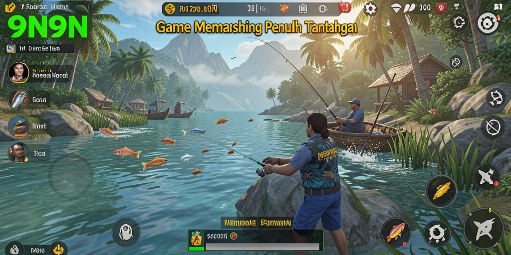 Tangkapan ikan yang beragam dalam gameplay 9N9N.