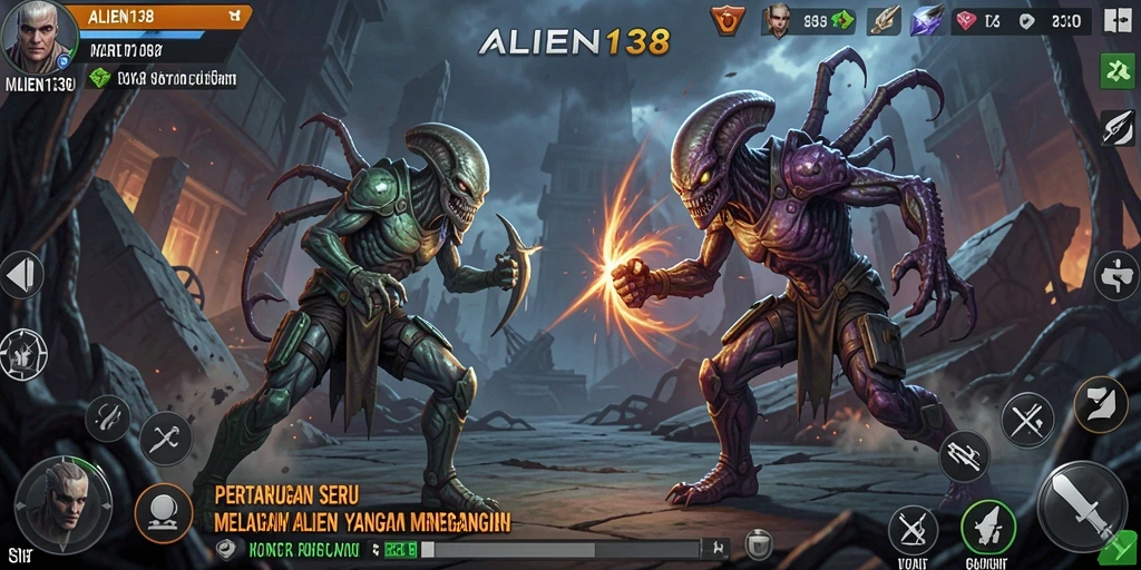 Tangkapan layar gameplay penuh aksi dalam ALIEN138.