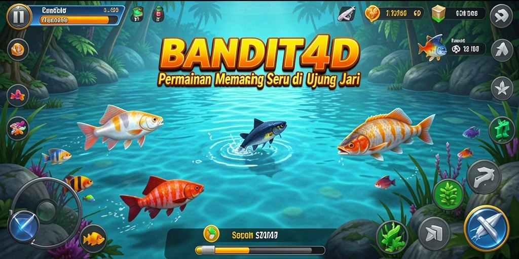 Gameplay seru memancing ikan berwarna-warni di BANDIT4D.
