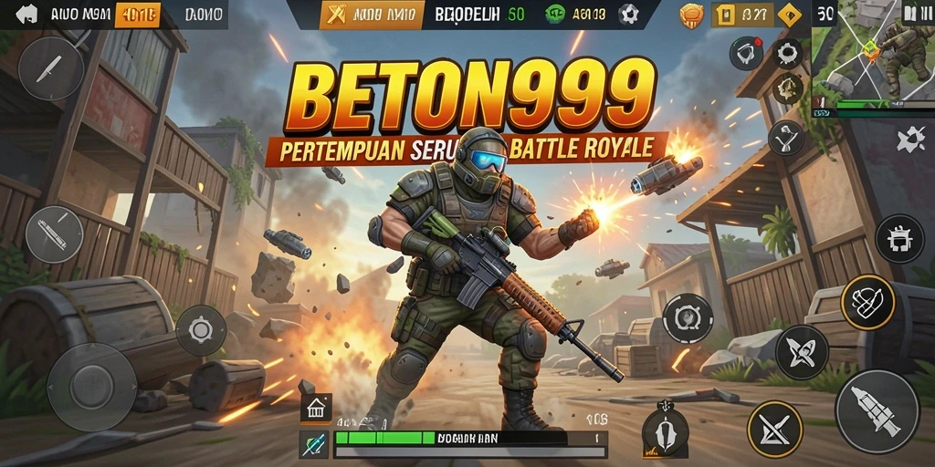 Gambaran aksi seru dalam gameplay BETON999 Battle Royale.