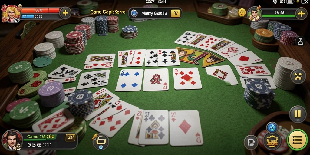 Screenshot gameplay C0077 yang menggambarkan keseruan bermain Gaple.