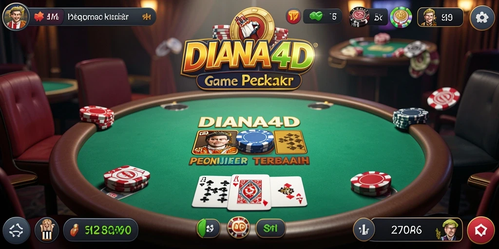 Tampilan screenshot DIANA4D yang menampilkan gameplay Poker yang seru.