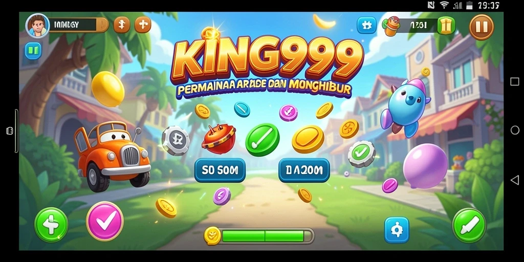 Tampilan seru gameplay <strong>KING999</strong> dengan tantangan Arcade yang mendebarkan.