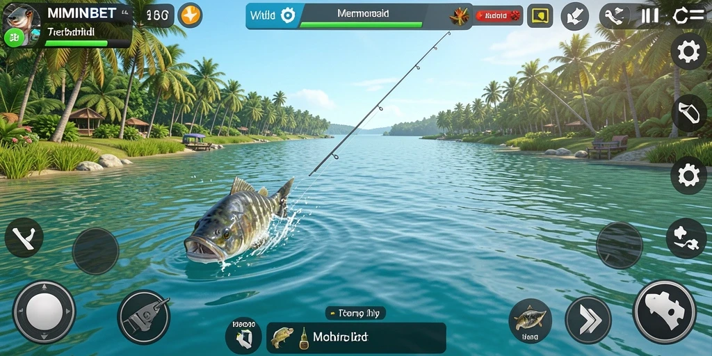 Tangkapan layar gameplay <strong>MIMINBET</strong> menampilkan adegan seru saat memancing.
